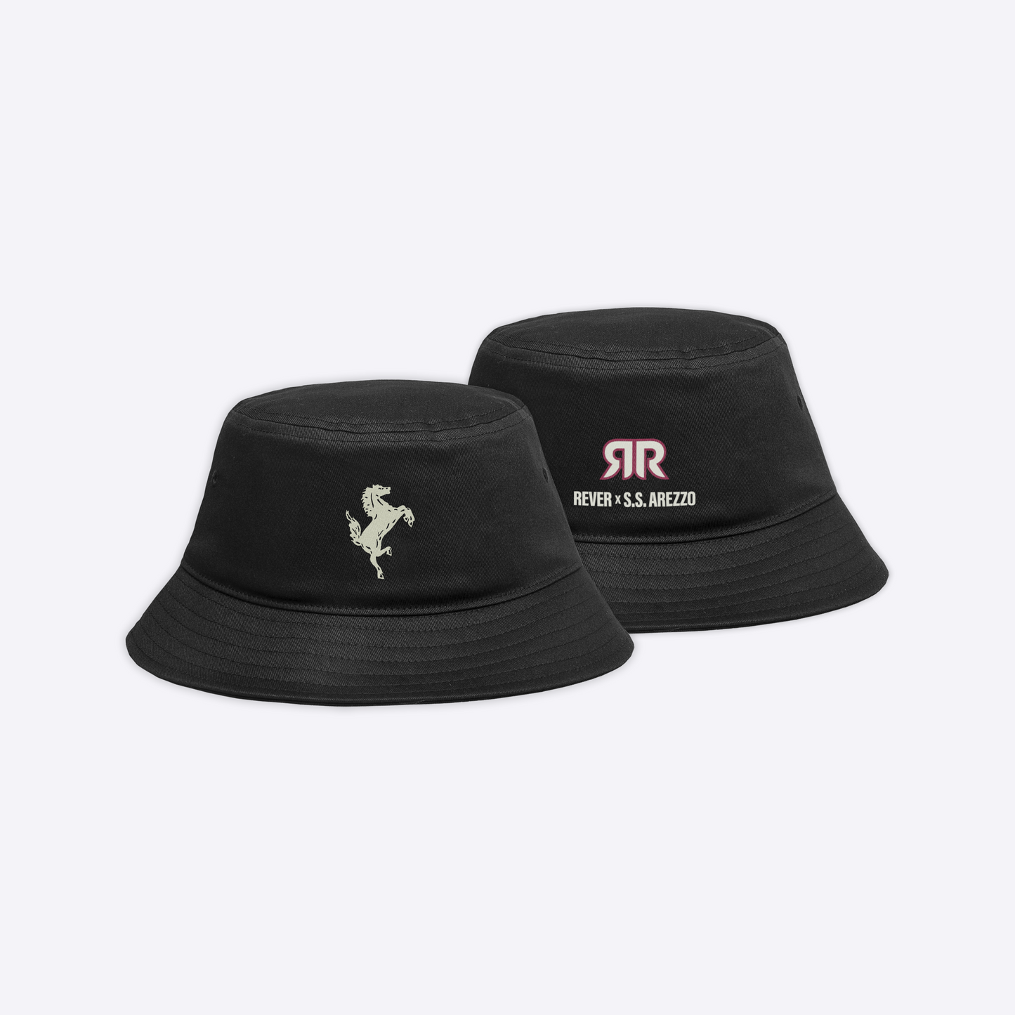 Cappello pescatore nero con cavallino