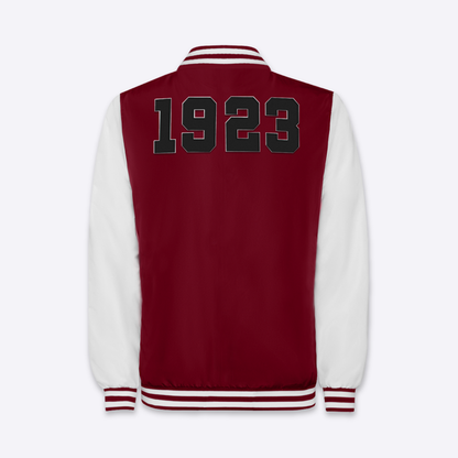 Bomber amaranto stile baseball