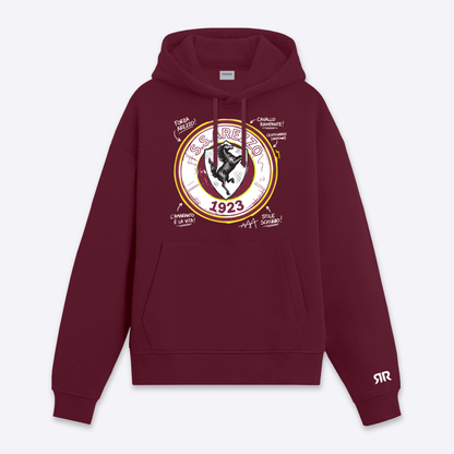 Felpa amaranto con scudetto