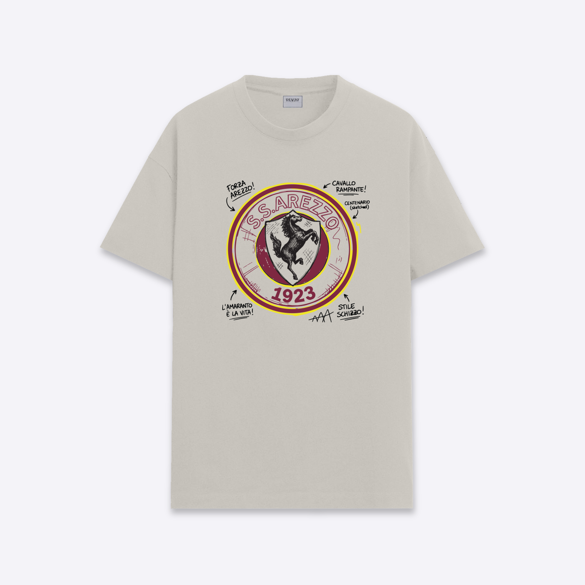 T-shirt panna con scudetto